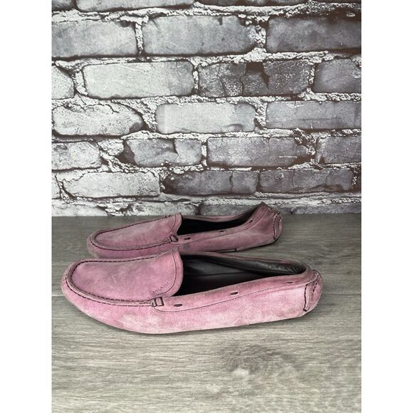 Prada Pink Suede Leather Driving Loafers Shoes Women Sz 38EU/7.5M US - Picture 2 of 16